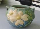 Vintage Roseville Pottery 455 Jardiniere Vase 4" BLUE GREEN BEAUTY