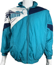 Puma Tracksuit Jacket VTG 90's Teal Full Zip Unisex Excellent Condition