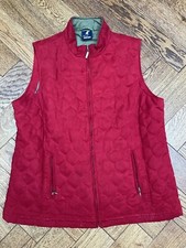 Women’s Tulchan Quilted Suedette Red Gilet Size Large