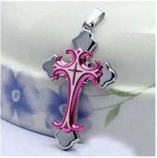 Cross Pendant Necklace Unisex Crucifix Men Women With Chain Many Colors