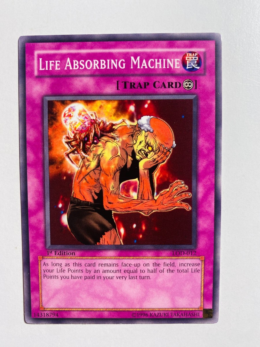 yugioh cards that restore life points YU-GI-OH! 1ST EDITION ABSORBING MACHINE LOD-012 (1996) NM CARD Blessing of Life - Casual