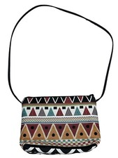 Danny K Beverly Hills Geometric Tapestry Crossbody Shoulder Bag Purse in EUC