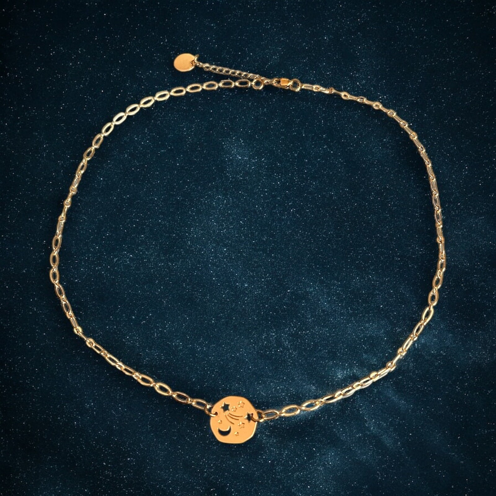 Collier Grosse Maille Anti-Ternissement Constellation Étoile pour Femme Sensible