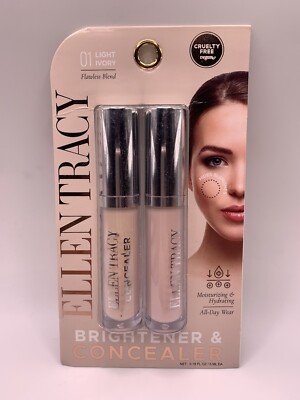Ellen tracy 01 light Ivory ~ Brightener & Concealer ~ All day wear 5ml each