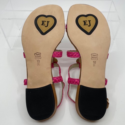 Eric Javits Size 10 Fuchsia Pink Braided & Embellished Sandals NIB - Picture 5 of 6