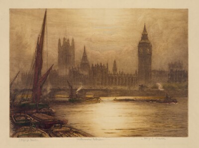 11046.Decoration Poster.Home Wall.Room art decor.Seaside.London sepia.Maritime