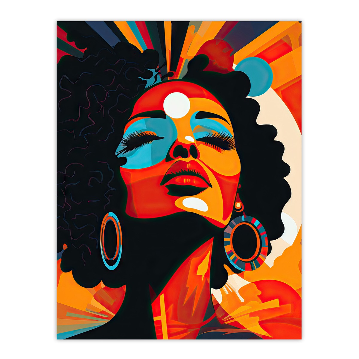 OI White Wall Picture Poster Print Home Decor Beautiful African Woman With Baby