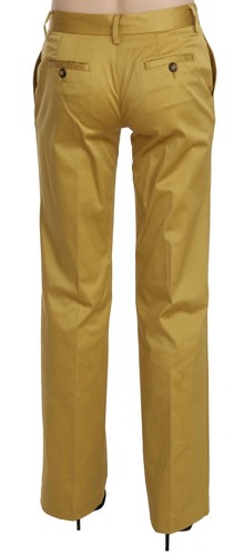 Pantalones de mezclilla amarillos para mujer Just Cavalli mezcla algodón cremallera pantalones rectos IT 40 S - Imagen 4 de 4