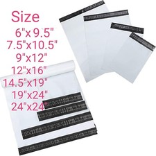 Poly Mailers Shipping Envelopes Self Sealing 6x9.5 7.5x10.5 9x12 12x16 14.5x19