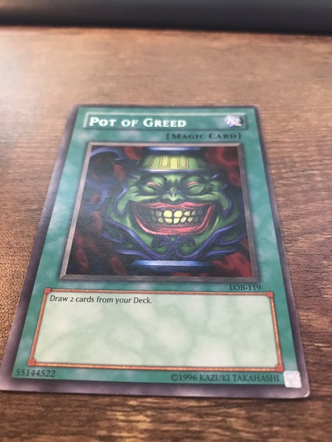 Pot Of Greed LOB 119 YUGIOH Silver Rare Spell Card Minor Play EBay