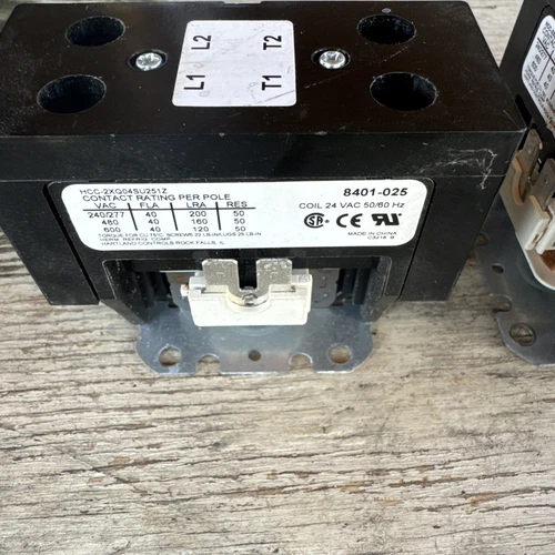 Lot Of 2 Bard 8401-025BX 24V 40Amp 2Pole Contactor 8401-025 VAC 240/277 50/60 HZ