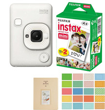 Fujifilm Instax Mini LiPlay Hybrid Instant Camera with 20 Films Misty White