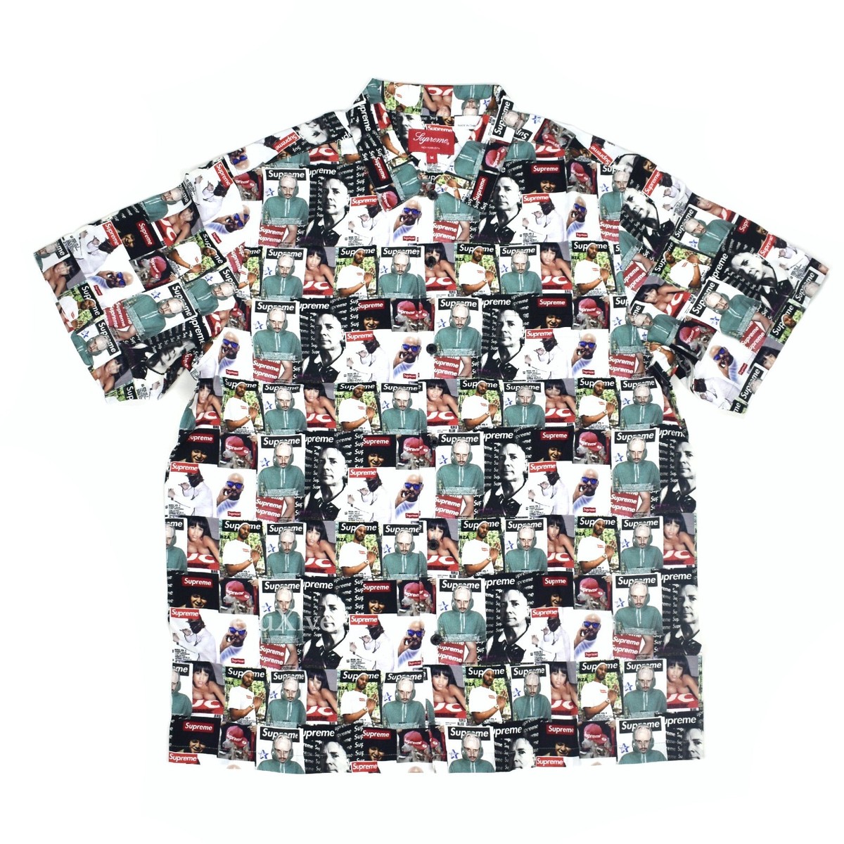 NWT Supreme Magazine Print Viscose Club Shirt Button Down