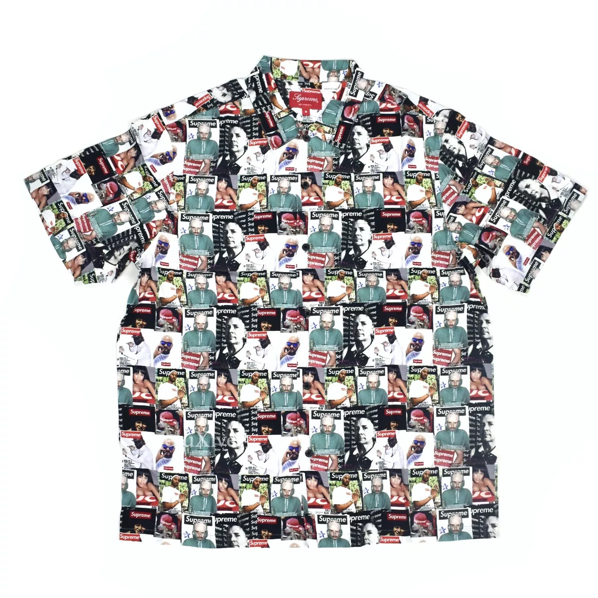 NWT Supreme Magazine Print Viscose Club Shirt Button Down Men's M SS23  AUTHENTIC