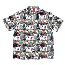 NWT Supreme SS23 Magazine Print Viscose Club Shirt Button Down Men's M AUTHENTIC