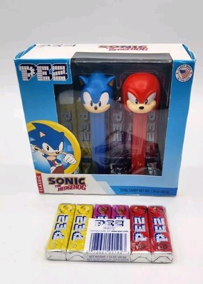 Sonic the Hedgehog & Knuckles PEZ Dispensers Gift Set New In Box Extra Pez New 