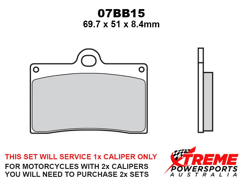 Brembo Ducati 851 Superbike Biposto 1989-1992 Sintered Racing Front Brake Pad - image 2 of 3