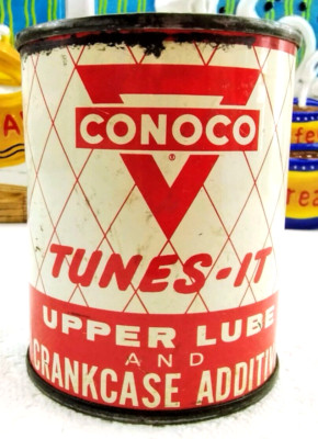 Vintage CONOCO Tunes - It Upper Lube Crank Case 8 oz Can Continental Oil Co. 512