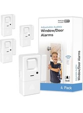 Door Window Alarms - 4 Pack - Adjustable Volume, Chime/Alarm, Wireless, Door ...