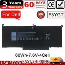 F3YGT Battery For Dell Latitude 12 13 14 E7280 E7480 7480 7490 7380 7390 DM3WC