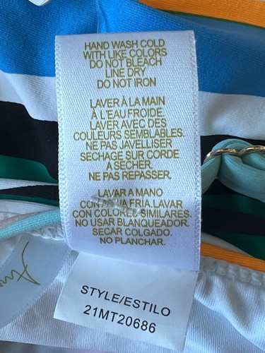 Anne Cole Multicolor Striped High-Neck Tankini Swim Top Small NWT - Picture 7 of 8