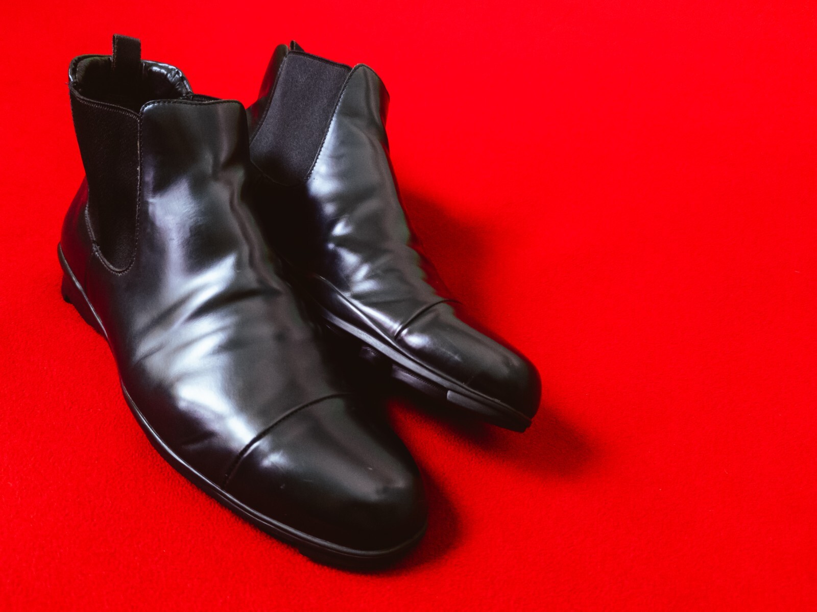 PRADA Men Black Leather Chelsea Boots US 9.5 / EU 44 / UK 8.5 Pull On Shoes