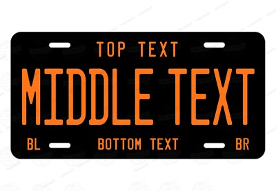 #ad Any State Black and Orange Personalized Novelty Car Auto License Plate ATV Bike $15.19