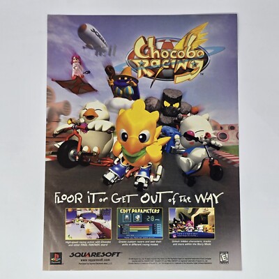 Chocobo Racing Sony PlayStation PS1 Floor It Print Ad/Poster Official Promo Art