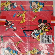 Disney Mickey Pluto Wrapping Paper Gift Wrap 2 Sheets Vintage Cleo 