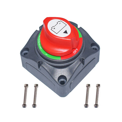 200A 12V/24V/48V Batterietrennschalter mit M8 Klemmen für 2 Batterien