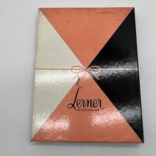 New LERNER VTG Women's Cantrece Sz 2 Long Stockings Nylon Espresso - 2 Pair