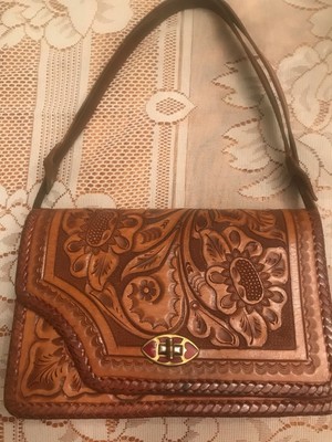 tooled leather bag