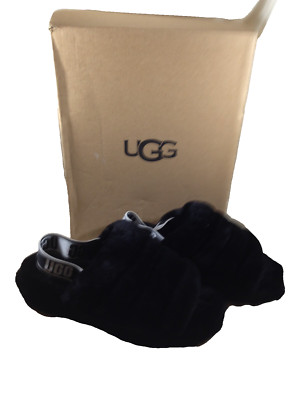 UGG Womens Fluff Year Slide Black Womens Size 9
