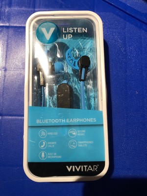 VIVITAR LISTEN UP BLUETOOTH EARPHONES WIRELESS ANSWER