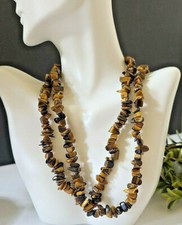 HIGH END*RARE*AMAZINGLY GORGEOUS Vintage Tigers Eye Nugget Long Necklace 38