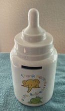 Ceramic Baby Bottle Shaped For Baby Piggy Bank Vintage