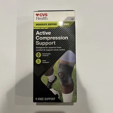 CVS Active Compression Support Knee Size L Moderate Support NEW Odor Resistant