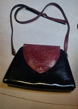 Rare Vera Pelle Firenze Italia Black And Brown Shoulder Bag
