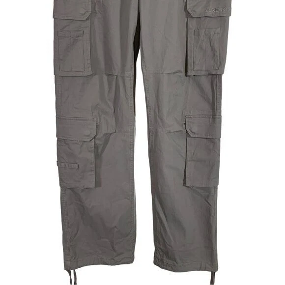 Calça cargo Lux To Kill feminina cintura alta perna reta cinza tamanho 4 NOVA - Imagem 4 de 4