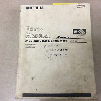 CAT Caterpillar 345B /L PARTS MANUAL BOOK CATALOG EXCAVATOR HYDRAULIC