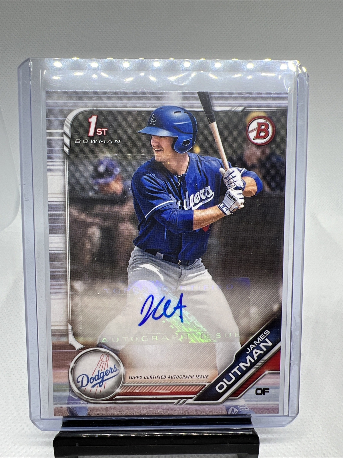 2019 Bowman JAMES OUTMAN 1st AUTOGRAPH PAPER AUTO PL-JO Dodgers + 2 Rookies