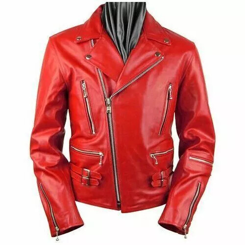 Leather Bomber Jackets Lambskin Biker Men's Red Festive Exclusive Collection