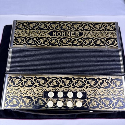 Hohner Pokerwork Vienna 2915 G/C Diatonic Button Accordion Black Gold Excellent