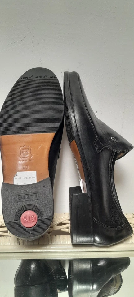 Original Salamander Herren Halbschuhe Slipper Leder Schwarz Gr. 40 - Wie neu - Bild 4 von 4