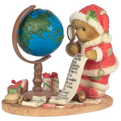 Cherished Teddies Santa Series Figurine Stanley w/ Globe & List 4008152 New