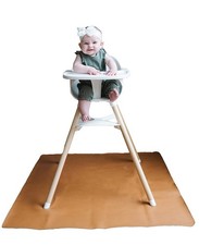 Vegan Leather High Chair Mat by Lark Baby Goods 40 x 40 in - Waterproof Wip...