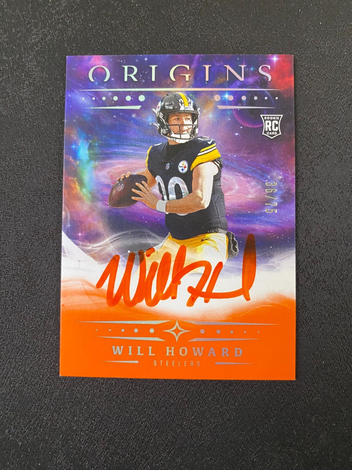 2025 Panini - Origins Will Howard Rookie Orange Auto #RA-WHO /75 Steelers B798