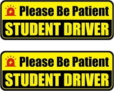 Student Driver Magnet for Car - 2 Pack Please Be Patient Reflective Magnetic Bum