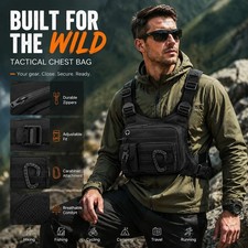 Sport Running Combat Chest Rig Bag Front Pouch Recon Kit Pack Protective Vest