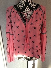 H&M pinke Bluse mit Blumen, Stickerei,  Gr. 42, TOP Zustand